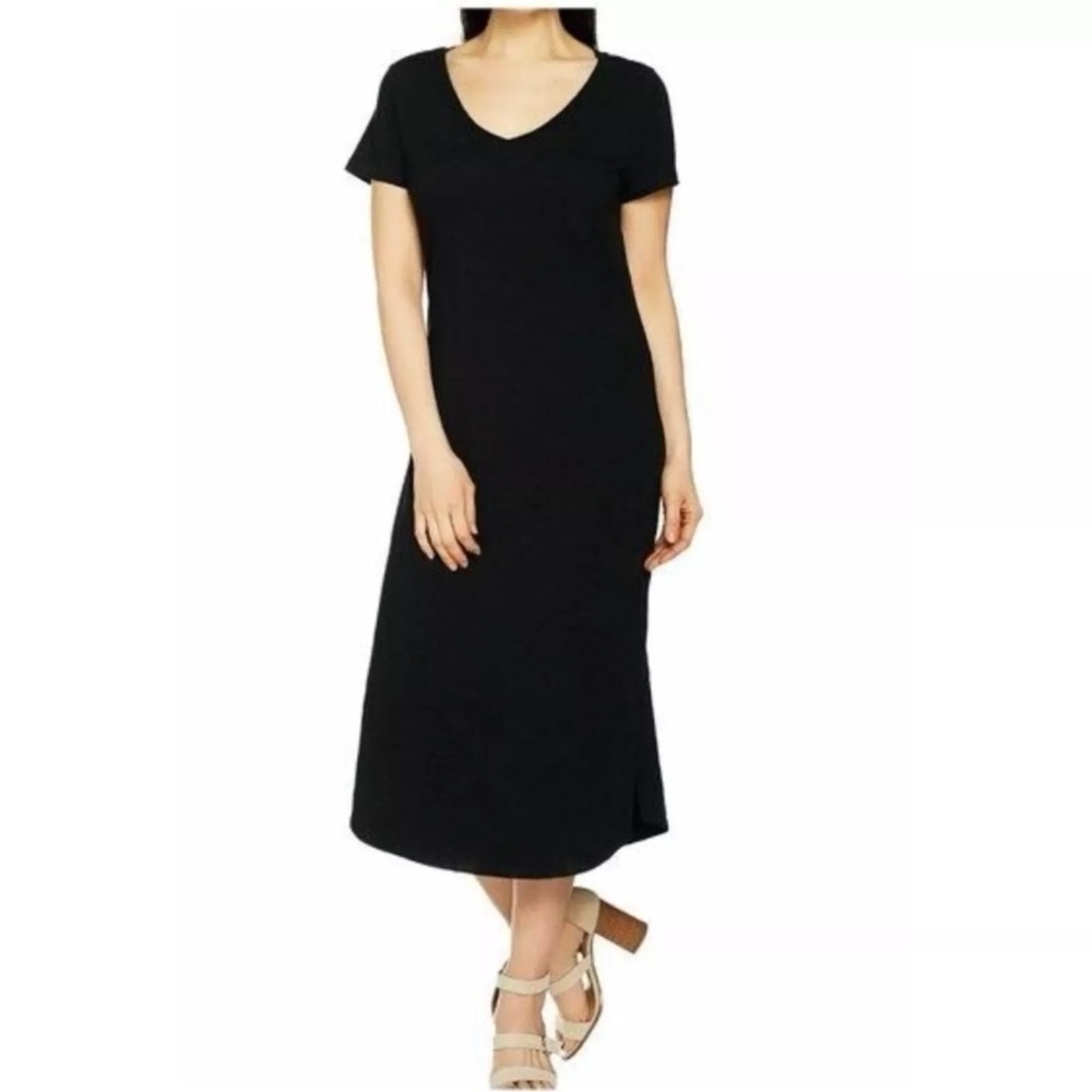 NWOT Shein black midi dress XL minimalist comfy cozy loose resortwear coastal